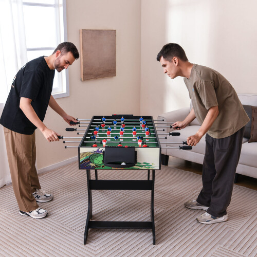 Costway Foosball Table Game Set Foldable Soccer Table w/ 2 Footballs 2