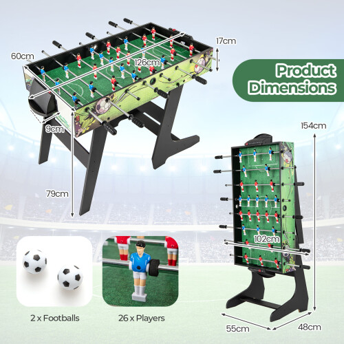Costway Foosball Table Game Set Foldable Soccer Table w/ 2 Footballs 1