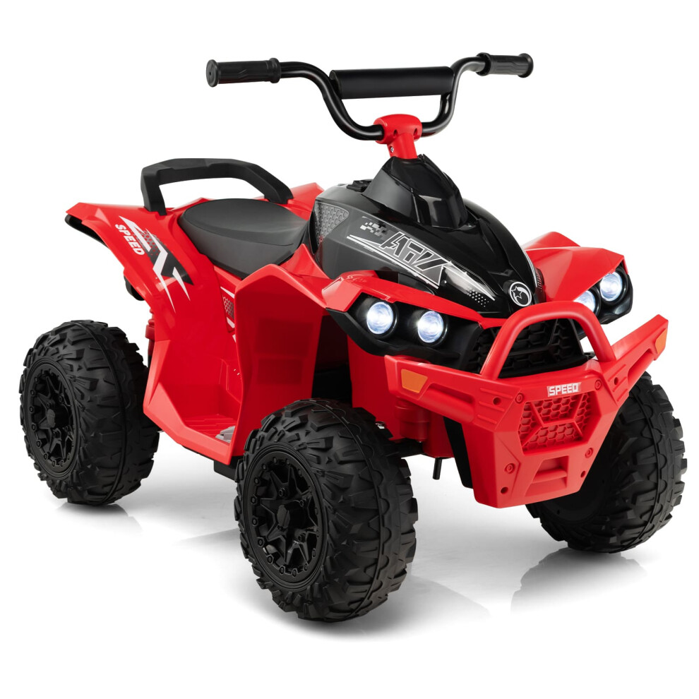 Kids Ride On ATV 12V Battery-Powered Ride-On Vehicle w/LED Lights-Red