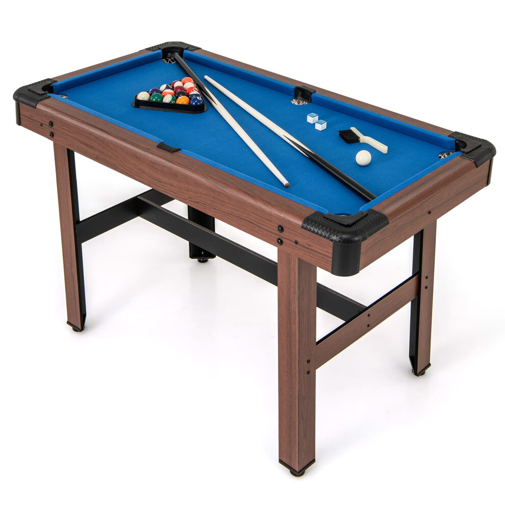 122 cm Pool Table for Kids & Adults Wooden Billiard Game Table-Blue