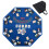 Costway 120cm 8-Player Foldable Poker Table Top w/Carrying Bag&Cup Holders-Blue 8