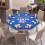 Costway 120cm 8-Player Foldable Poker Table Top w/Carrying Bag&Cup Holders-Blue 2