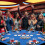 Costway 120cm 8-Player Foldable Poker Table Top w/Carrying Bag&Cup Holders-Blue 4