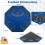Costway 120cm 8-Player Foldable Poker Table Top w/Carrying Bag&Cup Holders-Blue 3