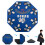 Costway 120cm 8-Player Foldable Poker Table Top w/Carrying Bag&Cup Holders-Blue 1