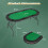 Costway 8 Players Poker Table Folding Cardboard Game Table w/8 Cup Holders-Green 2