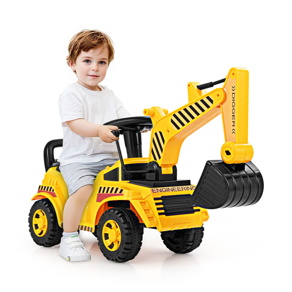 Kids Ride On Excavator Bulldozer Digger Toy Digging Scooper Ride On Car