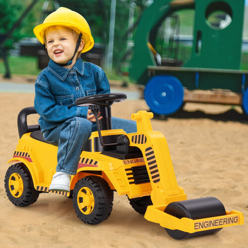 Costway Ride on Road Roller Toddler Ride on Car with Adjustable Roller 2