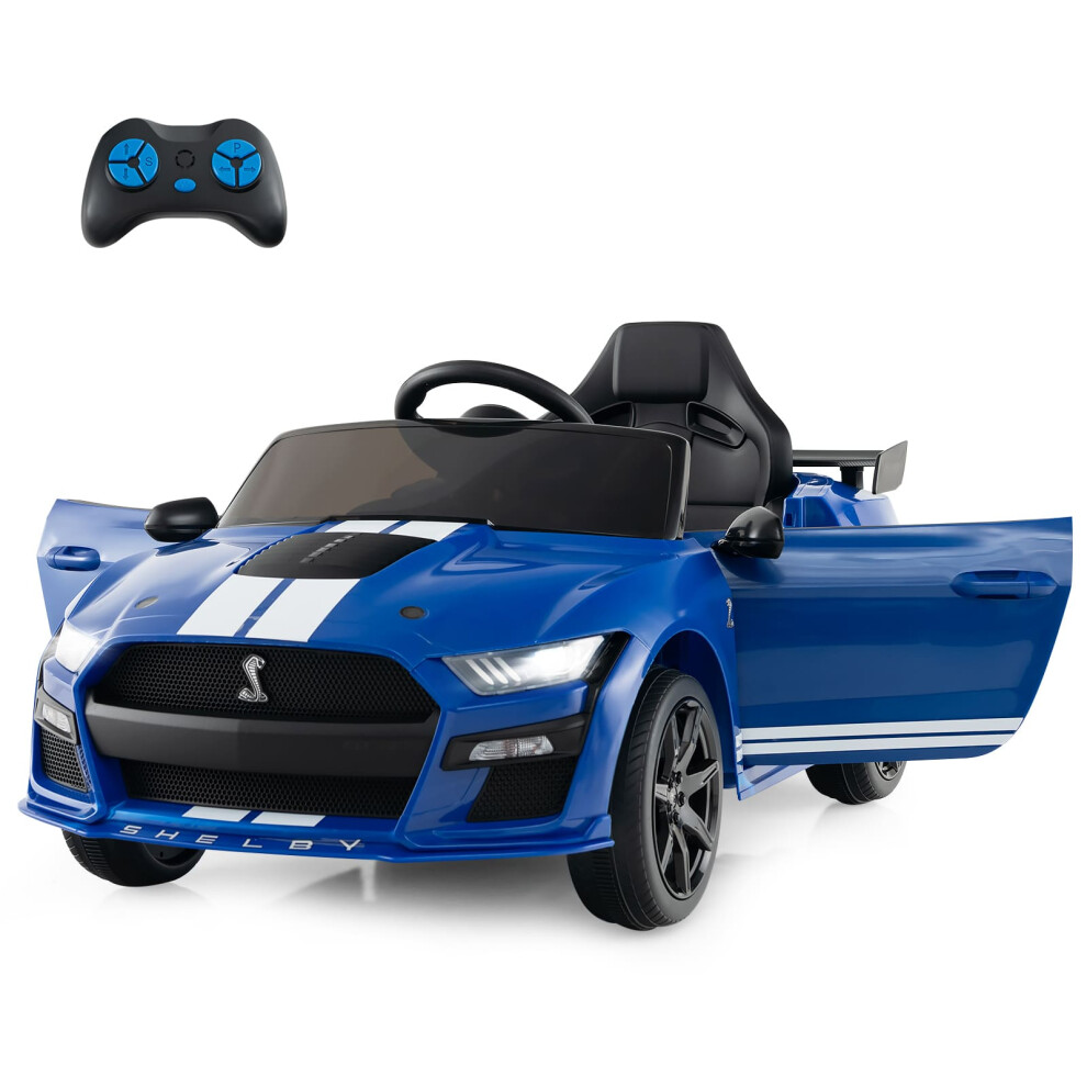 Costway 12V Licensed Ford Mustang Shelby Gt500 Kids Ride On Car-Navy