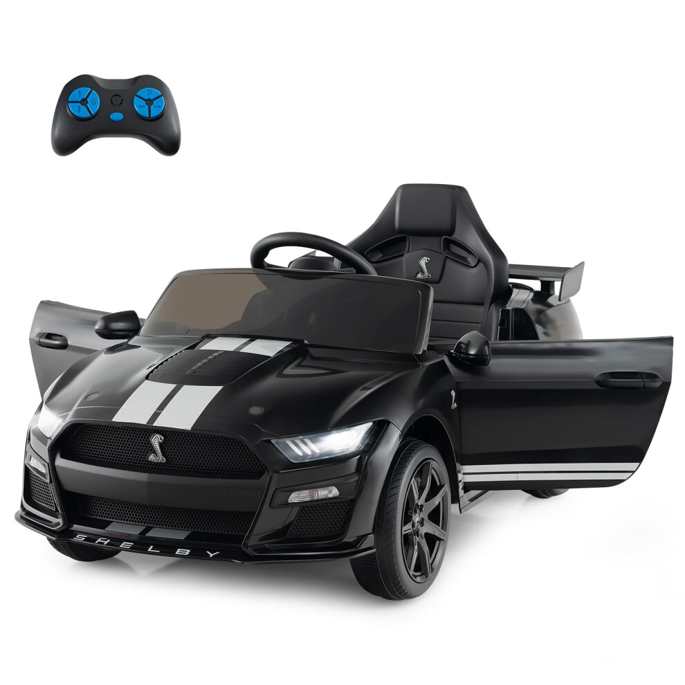 Costway 12V Licensed Ford Mustang Shelby Gt500 Kids Ride On Car- Black