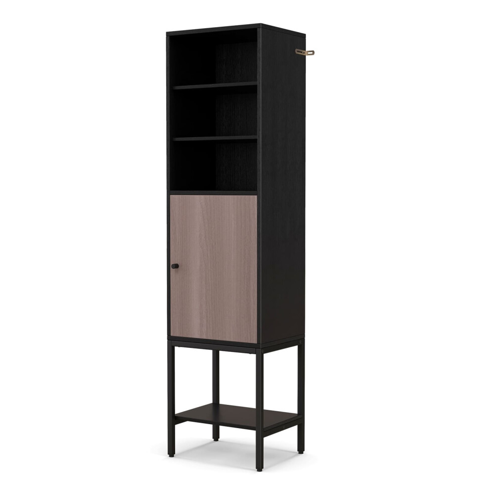 Tall Storage Cabinet Freestanding Cabinet w/Adjustable Shelf-Black