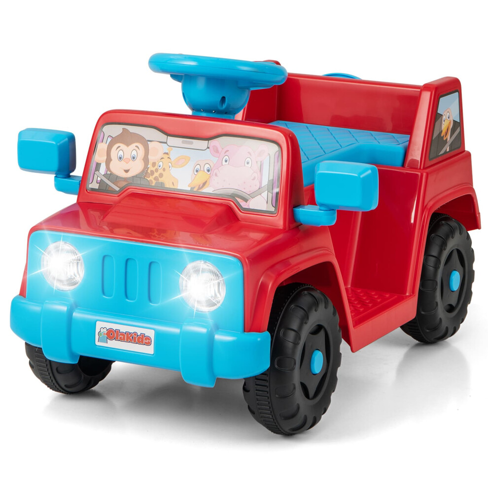 Toddlers 6V Ride On Car Kids Riding Toy Battery Powered Jeep Car-Red