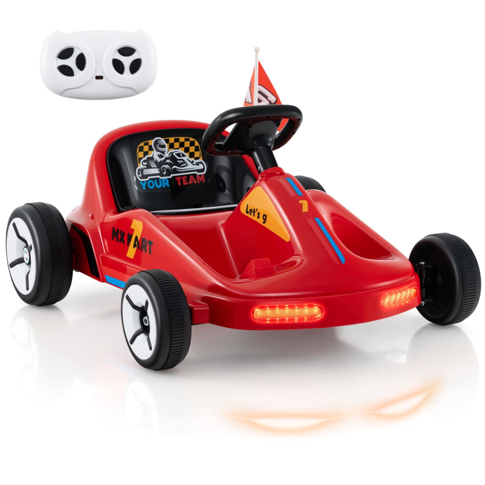 Kids Electric Go Kart 12V Ride On Car With Remote & 3 Speeds-Red