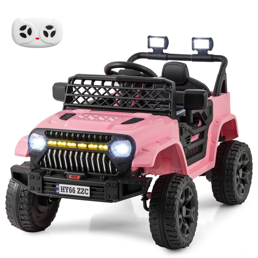 12V Kids Ride On Truck Car Battery Powered Toddler Electric Vehicle-Pink