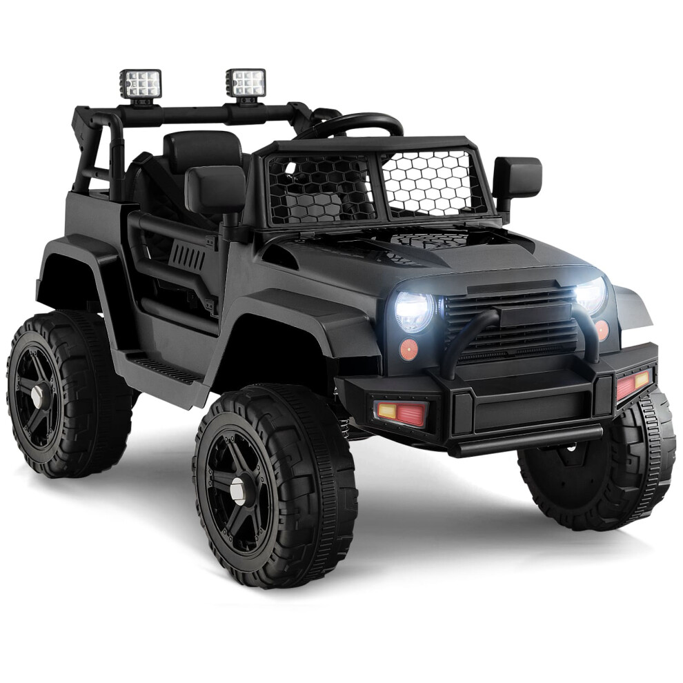 12V Battery Powered Ride On Truck Electric Kids Ride On Car-Black