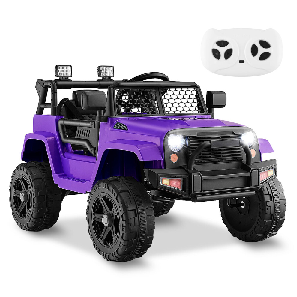 12V Battery Powered Ride On Truck Electric Kids Ride On Car-Purple