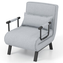 Convertible Single Folding Sofa Bed Sleep Chair 6 Positions Adjustable Backrest