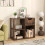 Costway 3-Cube Bookcase 2-tier Wooden Storage Shelf w/ Drawer-Coffee 6