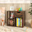 Costway 3-Cube Bookcase 2-tier Wooden Storage Shelf w/ Drawer-Coffee 8