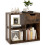 Costway 3-Cube Bookcase 2-tier Wooden Storage Shelf w/ Drawer-Coffee 1