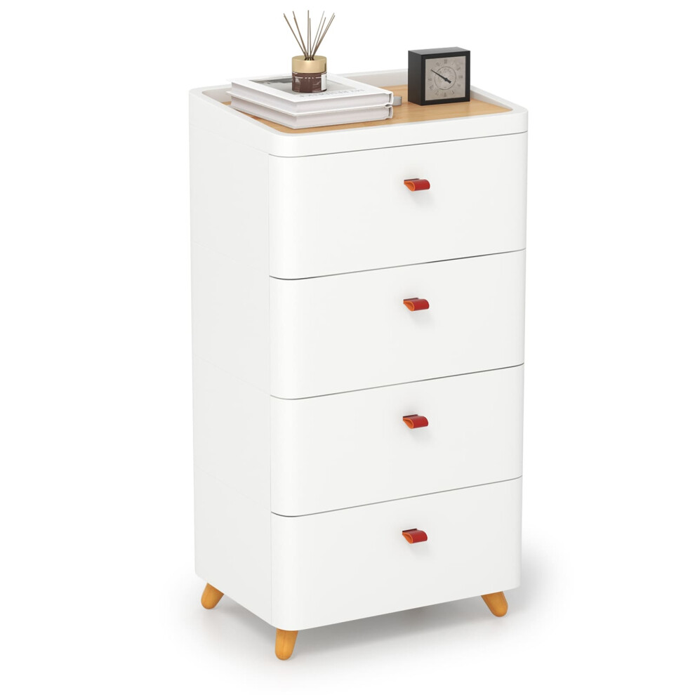 4-Drawer Dresser Vertical Storage Tower w/Removable Organizer Tray