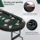 Costway Foldable Poker Table for 8 Players Portable Oval Card Board Game Table 6