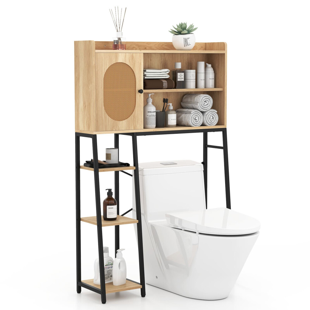 Over The Toilet Storage Cabinet Bathroom Organizer Shelves-Natural