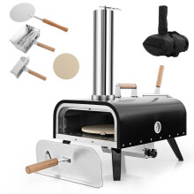 Portable Pizza Oven Outdoor Rotatable Pizza Oven w/ 30cm Pizza Stone