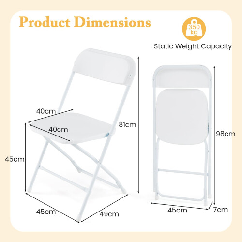 Costway 4Pack Metal Folding Chairs Portable Patio Chairs w/ Plastic Seat & Back 1