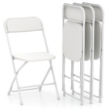 4Pack Metal Folding Chairs Portable Patio Chairs w/ Plastic Seat & Back