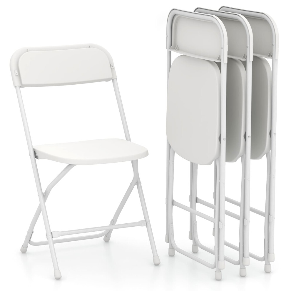 Photos - Garden Furniture Costway 4Pack Metal Folding Chairs Portable Patio Chairs w/ Plastic Seat & Back 