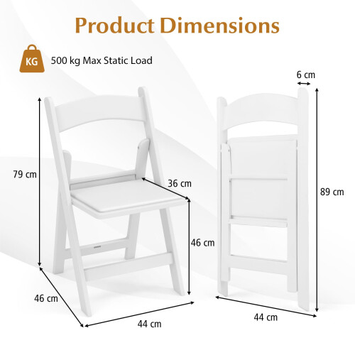 Costway 4 Pack Folding Chairs Dining Chair Set w/ Padded Seat & Back 1