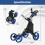Costway Golf Push Pull Cart Lightweight Folding 4 Wheels Golf Push Cart-Blue 2