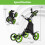 Costway Golf Push Pull Cart Lightweight Folding 4 Wheels Golf Push Cart-Green 2