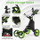 Costway Golf Push Pull Cart Lightweight Folding 4 Wheels Golf Push Cart-Green 4