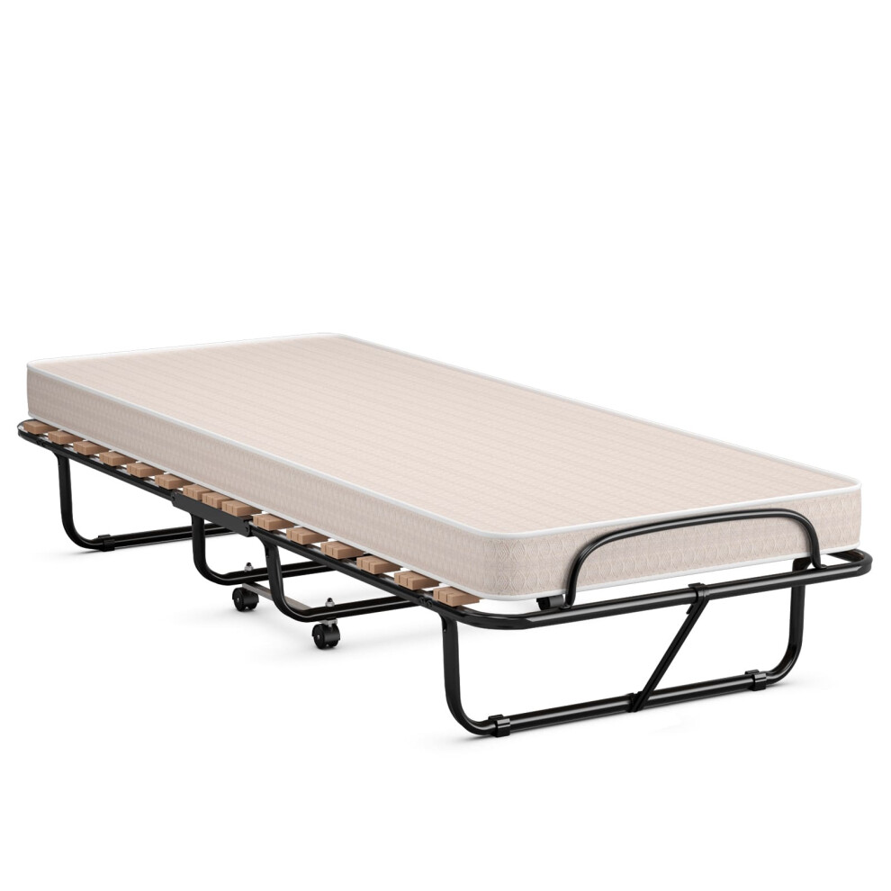 Rollaway Folding Bed Portable Bed Cot with Memory Foam Mattress