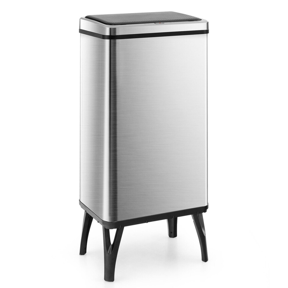 50L Stainless Steel Trash Can Automatic Motion Sensor Garbage Bin
