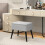 Casart Upholstered Storage Ottoman Rectangular Velvet Flip Top Stool-Grey 4