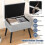Casart Upholstered Storage Ottoman Rectangular Velvet Flip Top Stool-Grey 6