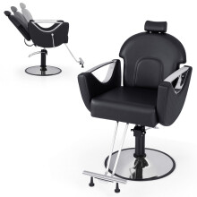 Barber Chair Reclining Salon Chair 360Swivel Hair Styling Chair-Black