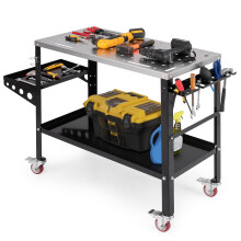 Welding Table 580KG Welding Workbench on Wheels w/ Tool Rack & Tray