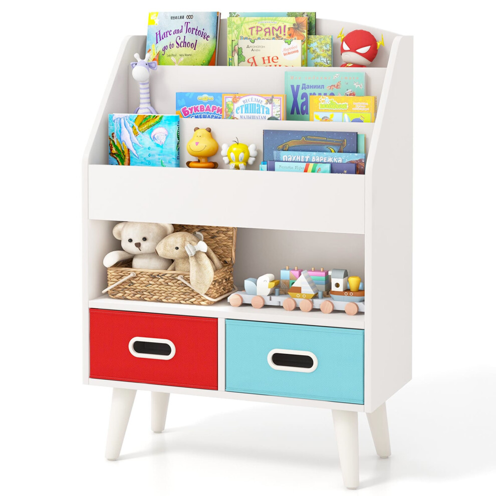 Casart Kids Bookshelf Wooden Childrens Book Display Rack 3-Tier Bookshelves