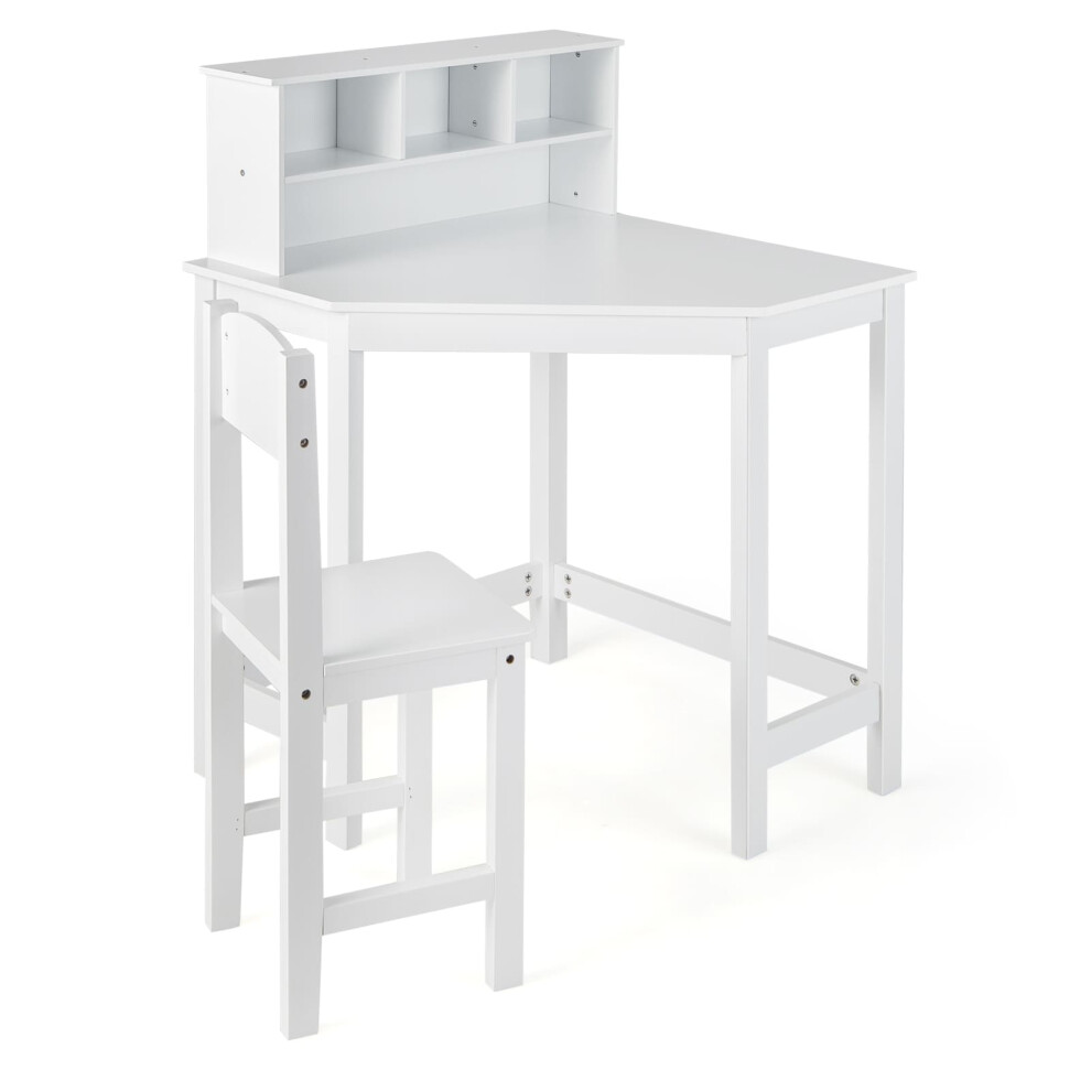Casart Kids Corner Desk & Chair Set Children Study Table With Chair