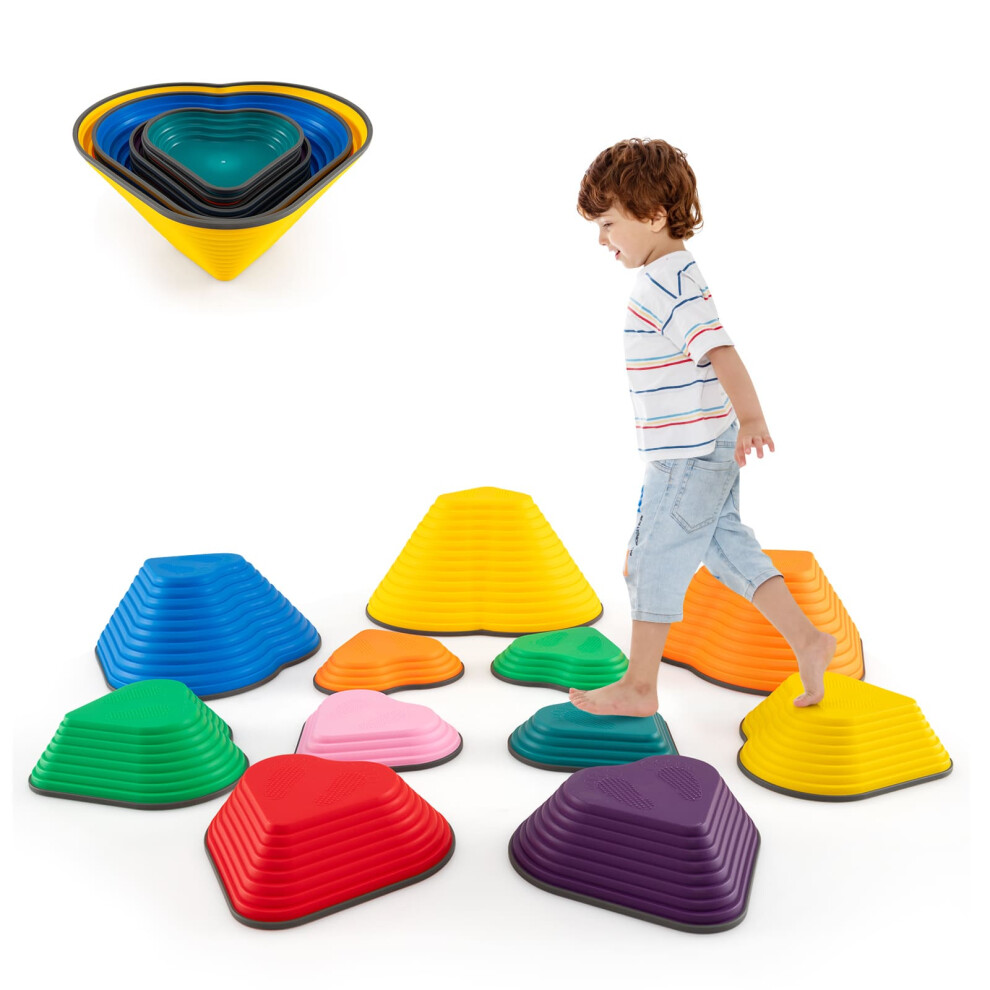 Kids Stepping Stones Set Of 11 Indoor/Outdoor Balance Blocks