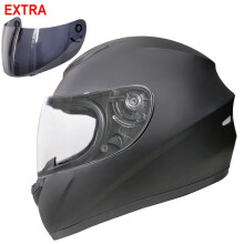 (Matt Black + Dark Visor, M) ZORAX ZOR-819 Bike Full Face Motorcycle Helmet Motorbike Crash Helmet On Road + Optional Visor
