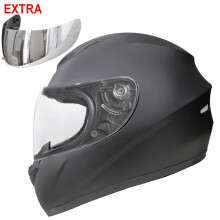 (Matt Black + Mirror Visor, XL) ZORAX ZOR-819 Bike Full Face Motorcycle Helmet Motorbike Crash Helmet On Road + Optional Visor