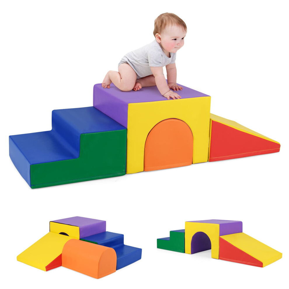 4-Piece Infant Baby Climb and Crawl Foam Block Play Set-Colorful