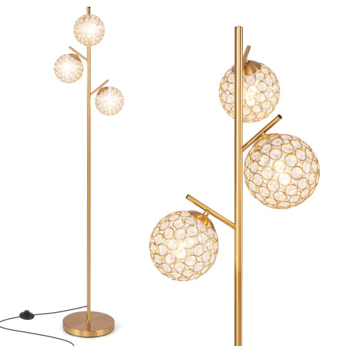 Casart 3-Globe Floor Lamp Freestanding Tree Lamp w/ Foot Switch