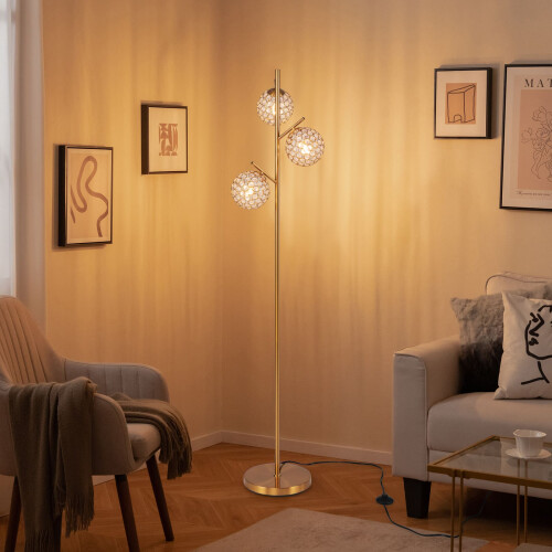 Casart 3-Globe Floor Lamp Freestanding Tree Lamp w/ Foot Switch 1