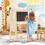 Casart Kids Kitchen Step Stool 2-In-1 Toddler Standing Tower-Natural 3